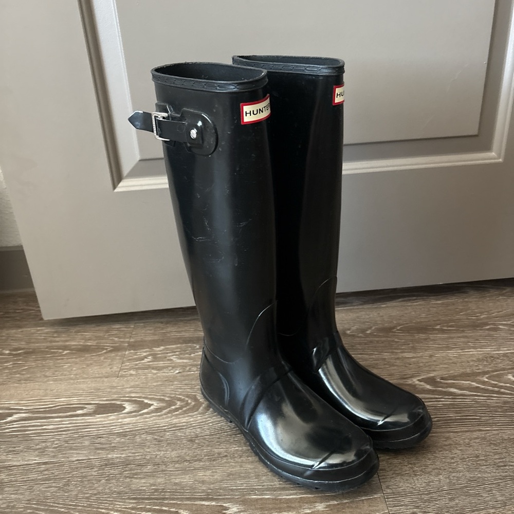 Tall Black Hunter Rain Boots
